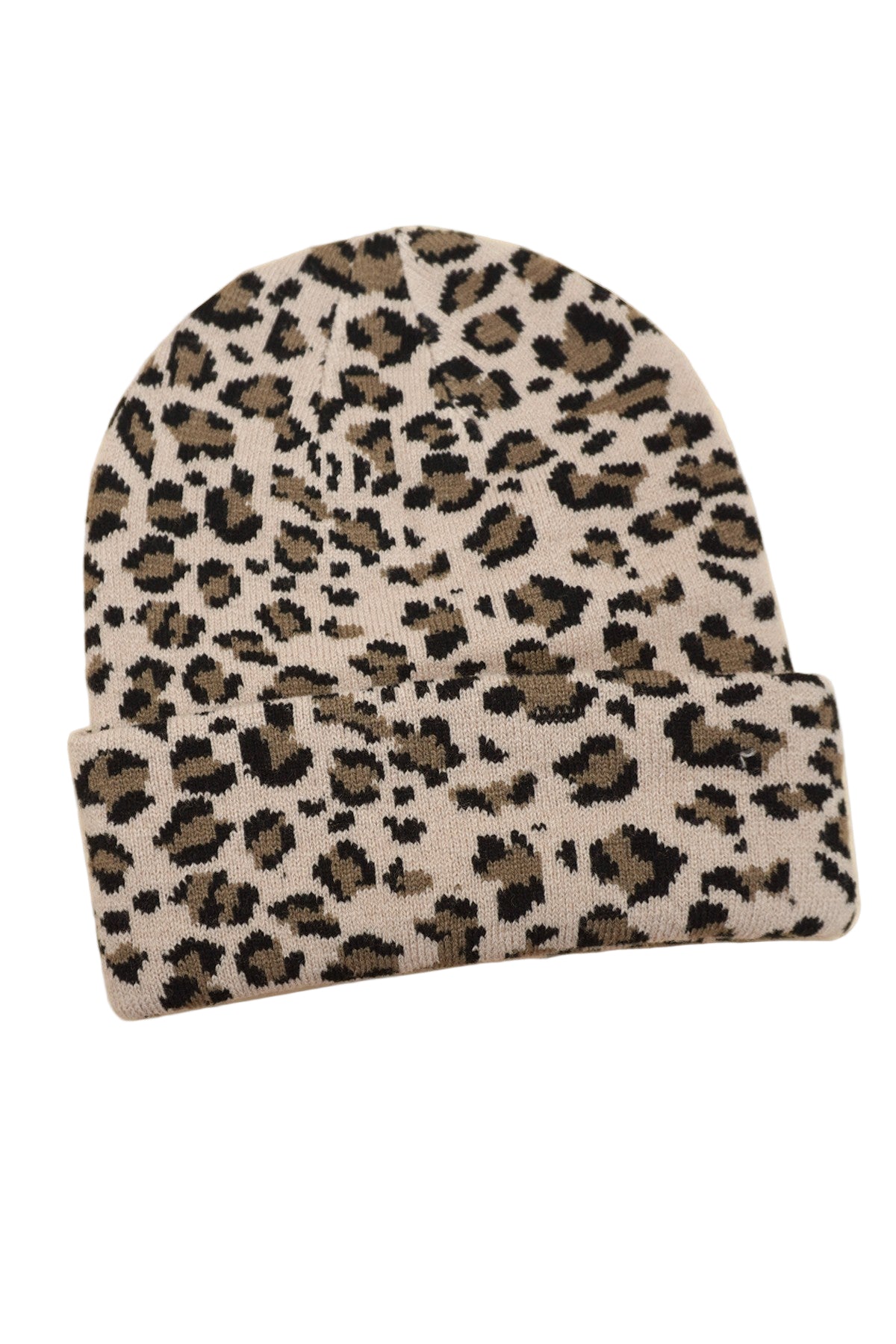 BF8 Animal Print Leopard Beanie - Beige