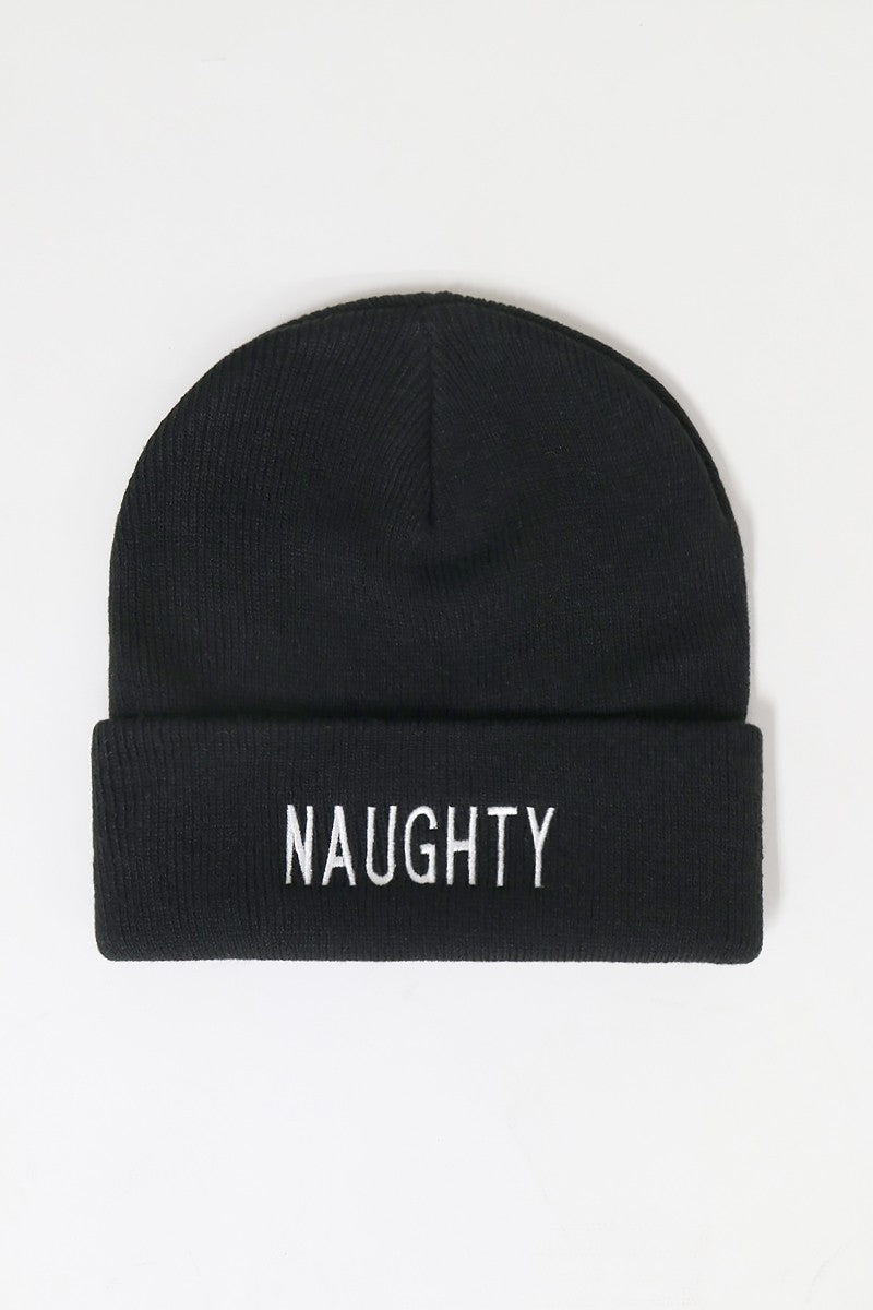 BF4 NAUGHTY Embroidered Beanie Black