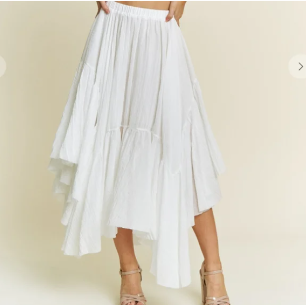 G9 Asymmetrical Raw Hem Midi Skirt Women’s Plus Size Casual Summer Boho Style