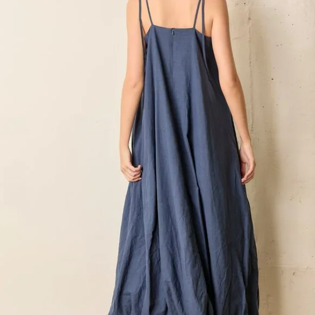 H8 Maxi Dress Embroidered Tie Strap Bubble Hem Maxi Dress Plus Size