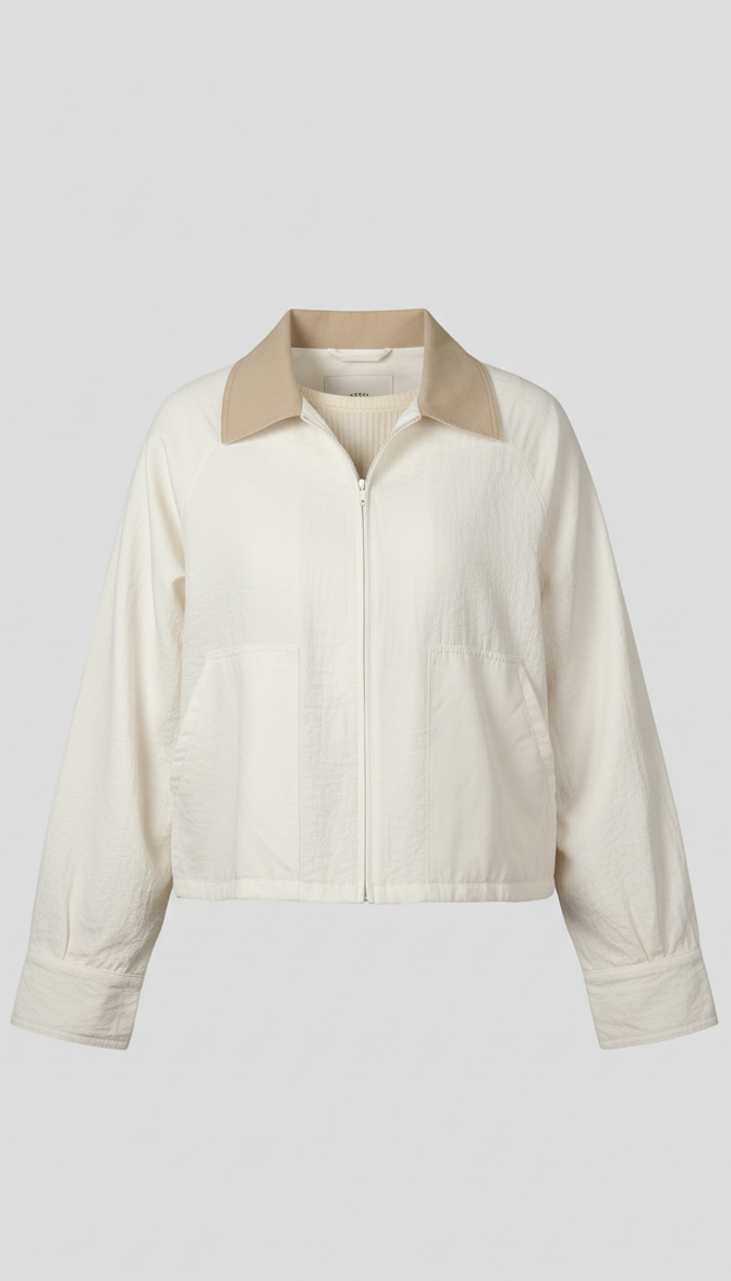 112 | Cream and Beige Task Jacket