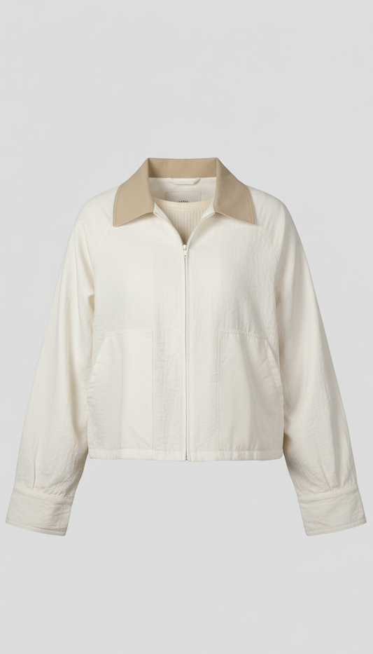 112 | Cream and Beige Task Jacket