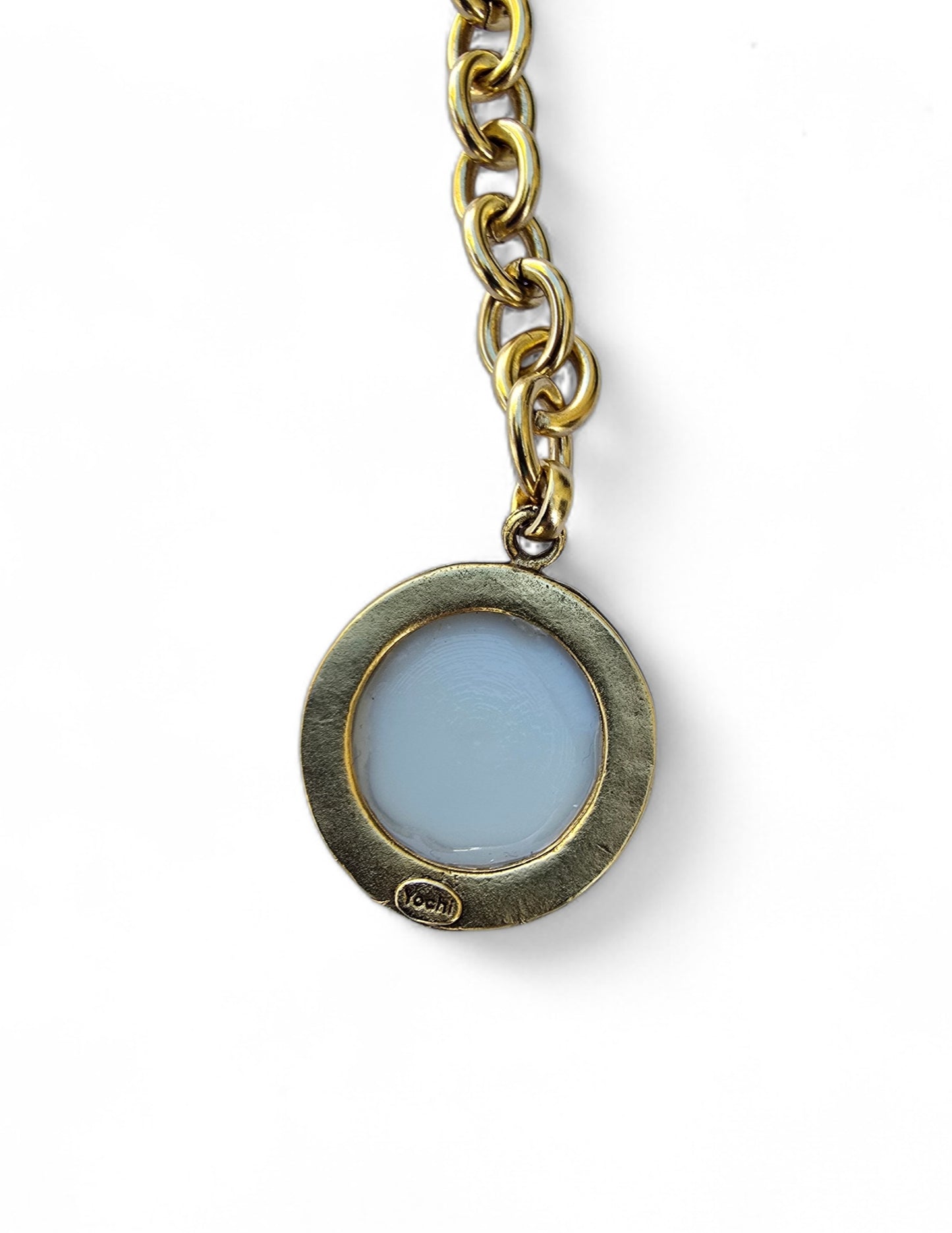 CH4 Golden Drop Necklace with Beaded Sun Circle