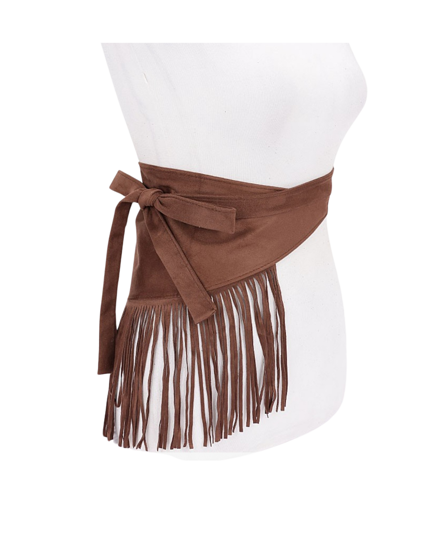 H13 Faux Suede Fringe Belt Coffee Women’s Adjustable Western Boho Festival
