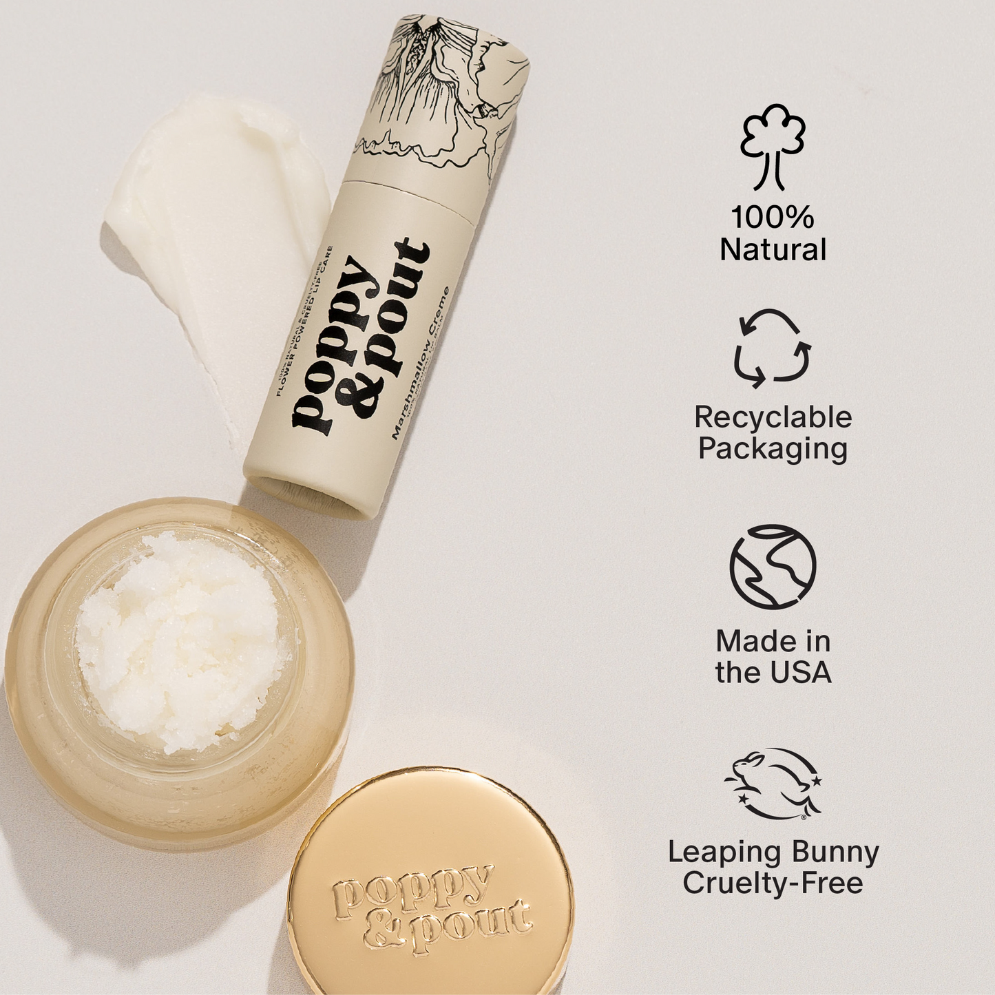 Poppy and Pout Lip Care Duo, Marshmallow Creme
