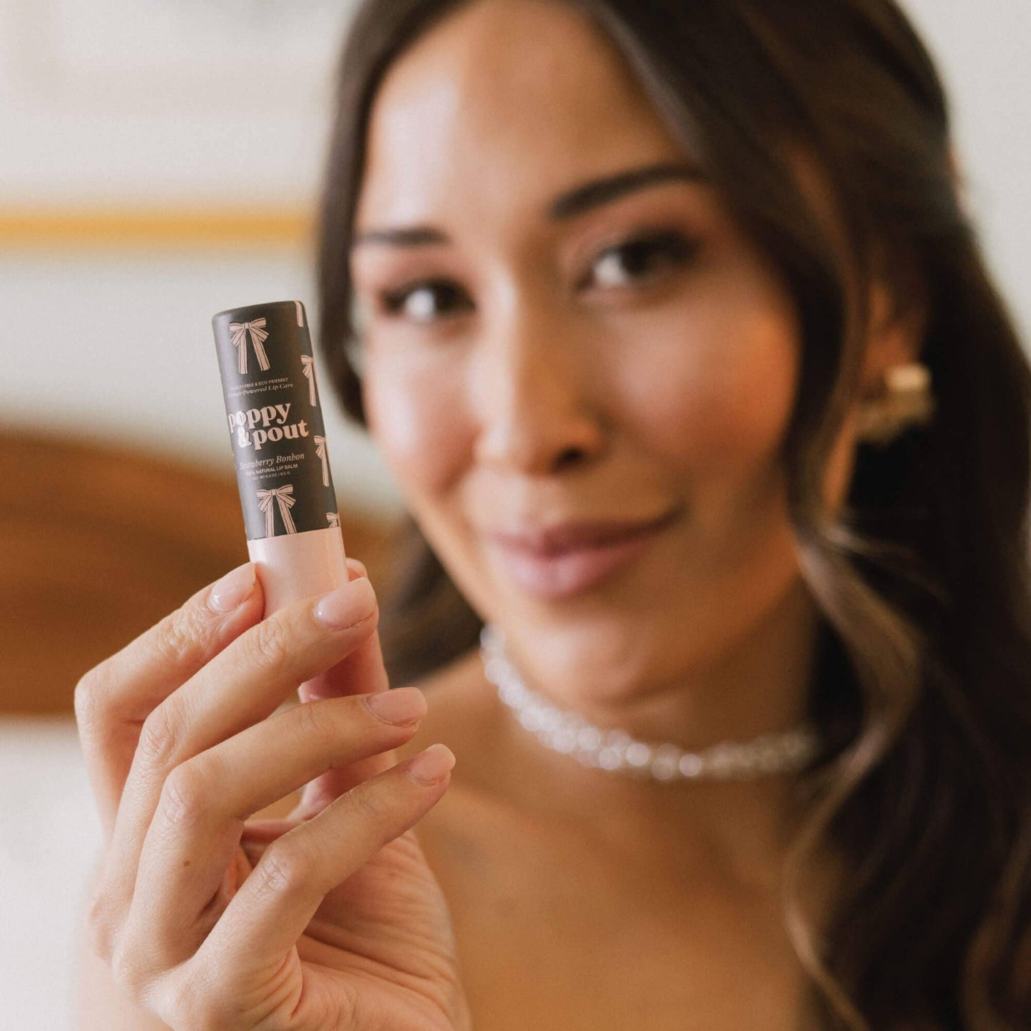 Poppy and Pout Lip Balm, Coquette Strawberry Bonbon