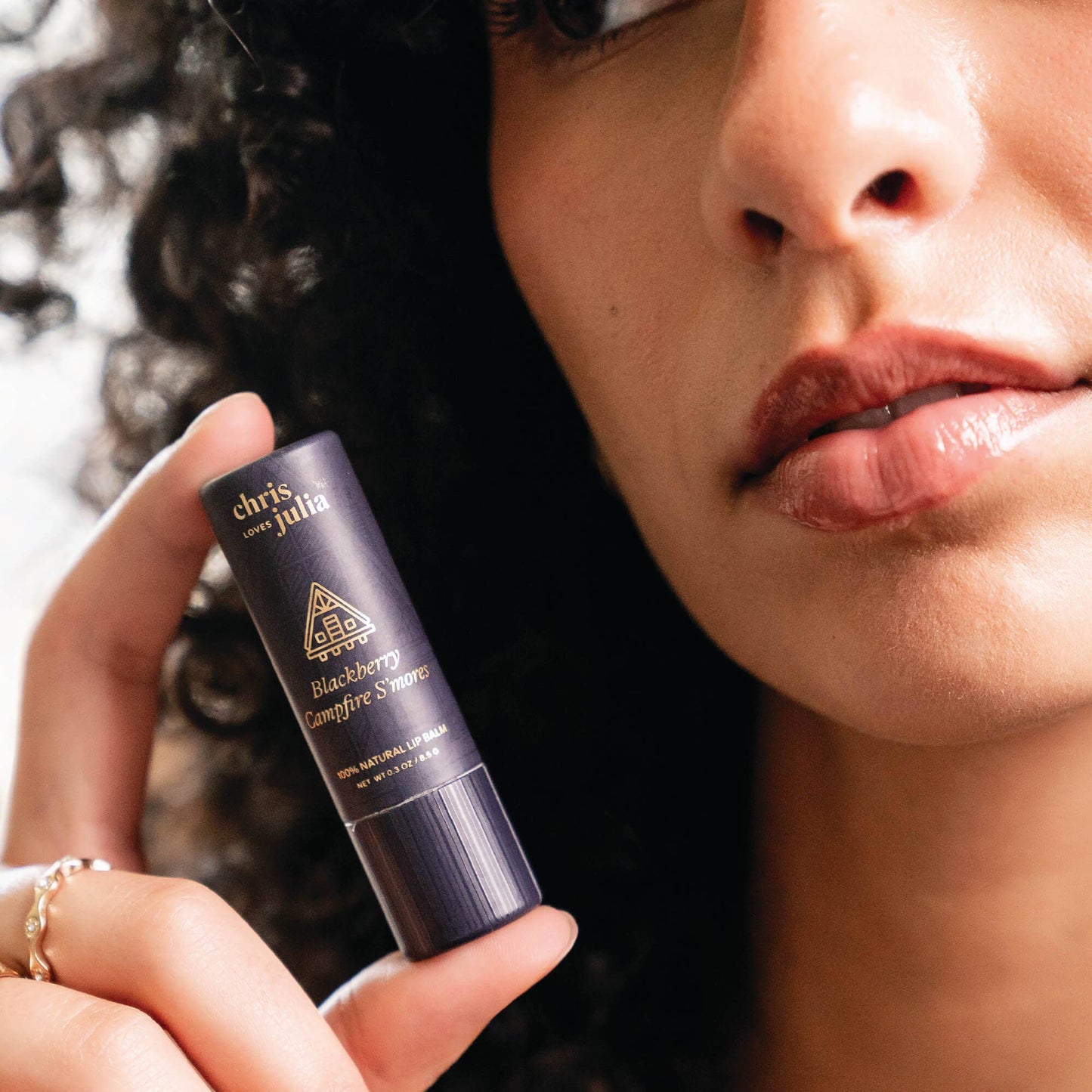 Poppy and Pout Lip Balm, Chris Loves Julia, Blackberry Campfire S'mores