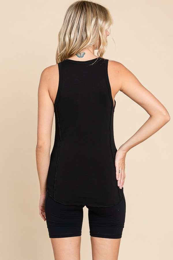 BB54 Mini Notch Merrow Stitch Tank - Black