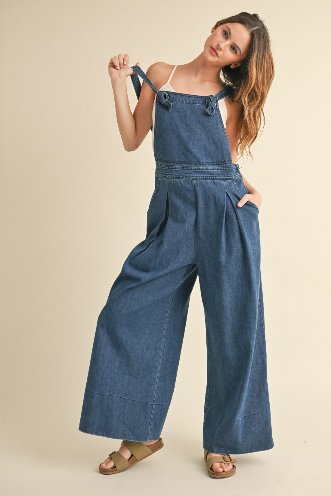 J12 Denim Wide Leg Overalls