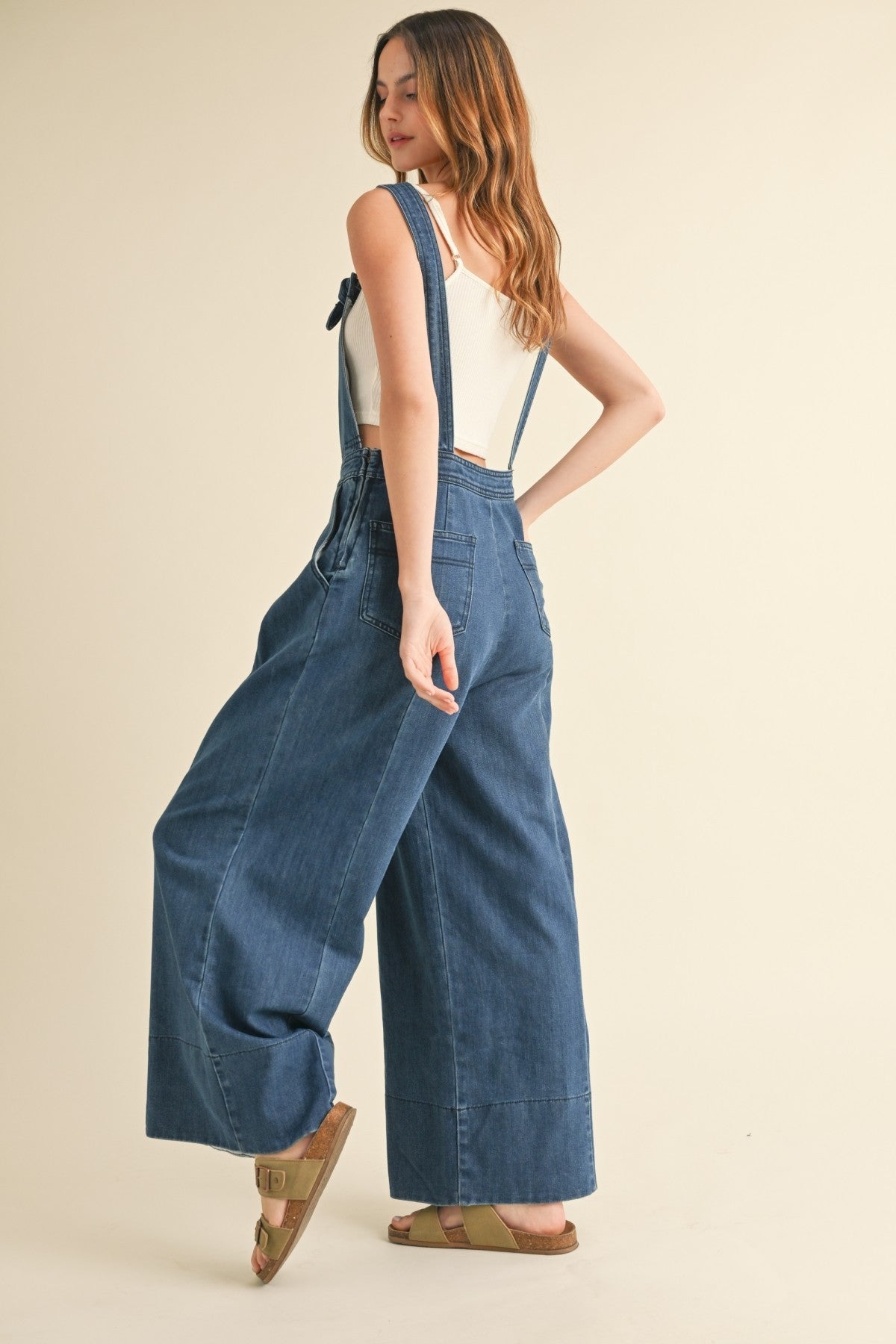 J12 Denim Wide Leg Overalls