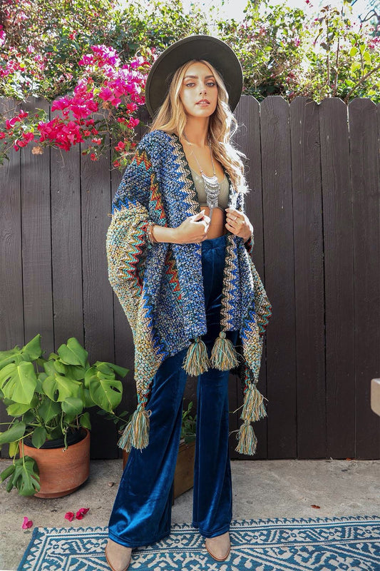J26 Cobalt Crochet Poncho