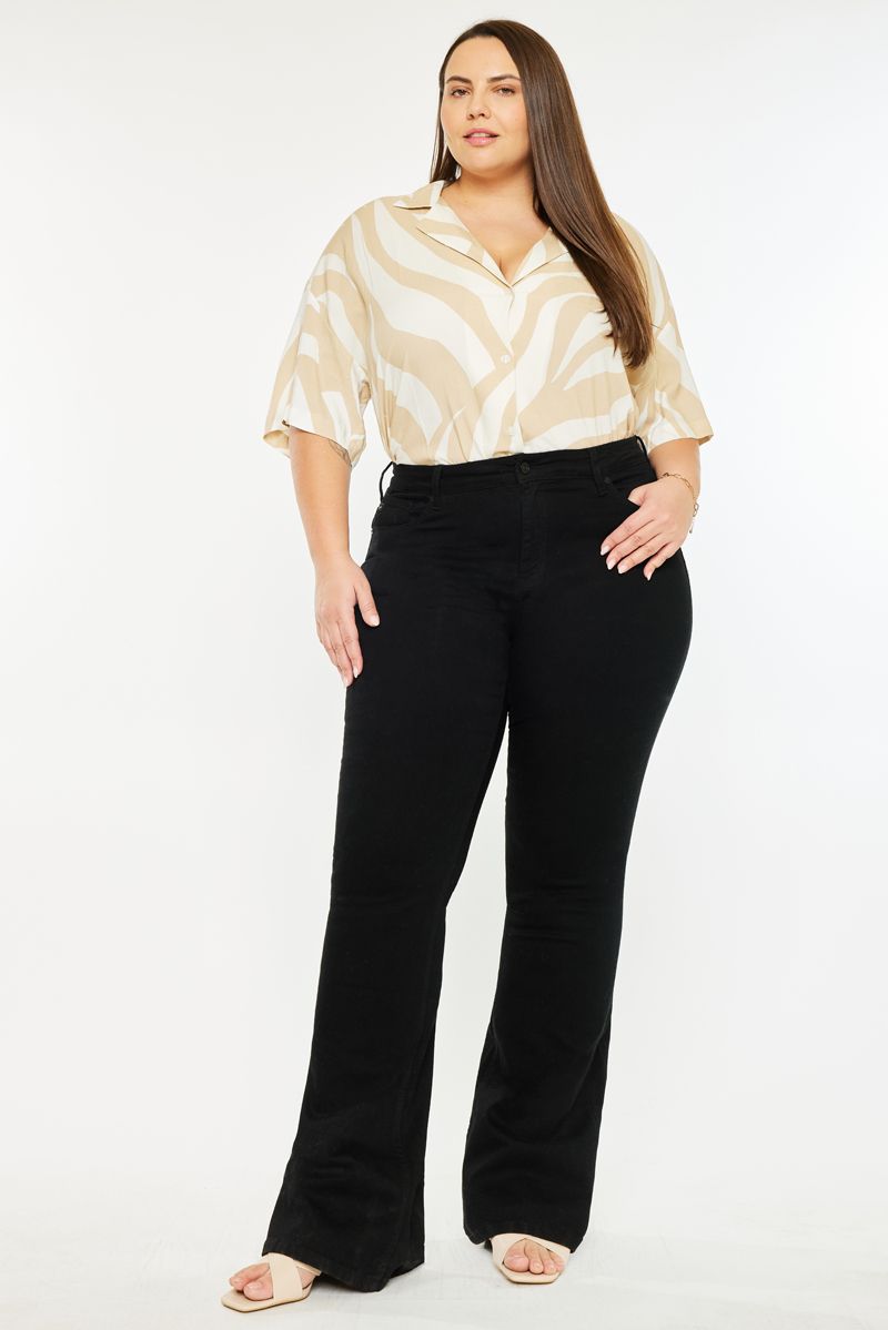 K38 Kancan Black Flare Denim - Plus