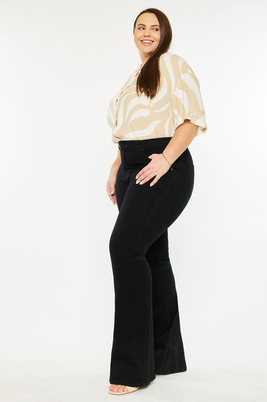 K38 Kancan Black Flare Denim - Plus
