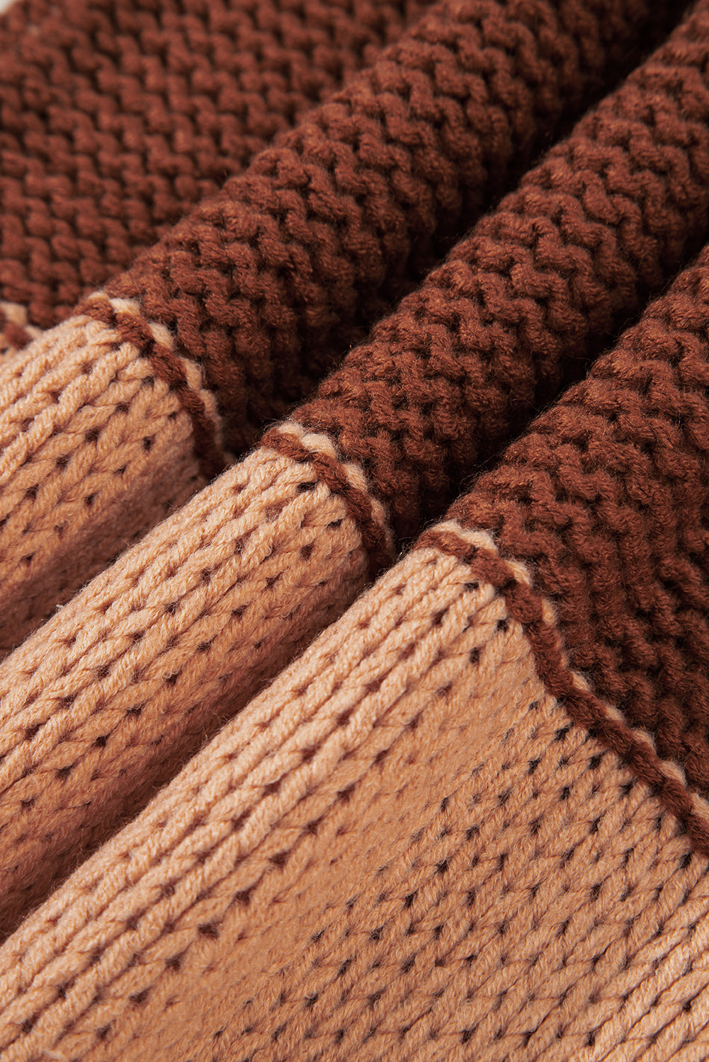 K20 Multi Color Cropped Colorblock Drop Shoulder Sweater