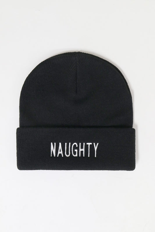 BF4 NAUGHTY Embroidered Beanie Black